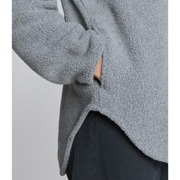 EVERLANE Women's The Renew Fleece Half-Zip Oversized Sweater Pullover - Size XS - Picture 3 of 11